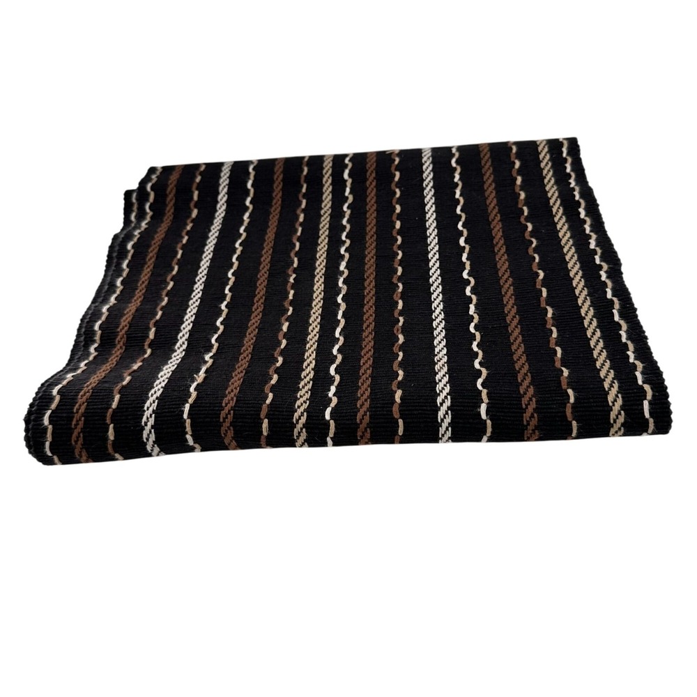 Sonoma Life & Style Black Aztec Striped Table Runner 14" x 80" Western Bohemian